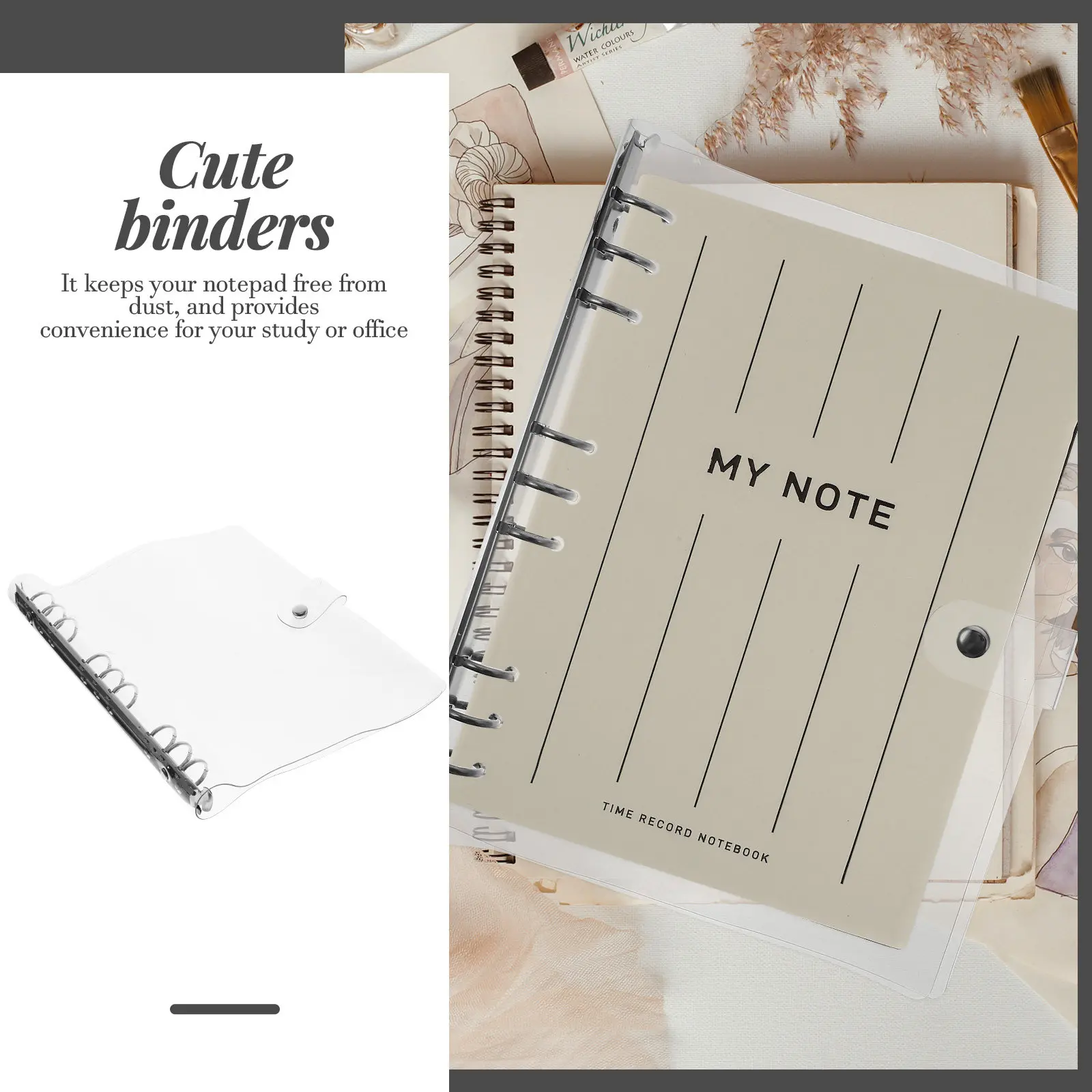 B5 Clear Plastic Notebook Cover Binder Shell for Loose-Leaf Notepad 9 Ring Design School Office Supplies Cute Aesthetic Planner
B5 Clear Plastic Notebook Cover Binder Shell for Loose-Leaf Notepad 9 Ring Design School Office Supplies Cute Aesthetic Planner