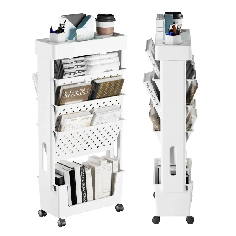 5-Tier Removable Magazine Newspaper Storage Rack, Book Storage Rack With Wheels Tableside Bookshelf For School Classroom Office
5-Tier Removable Magazine Newspaper Storage Rack, Book Storage Rack With Wheels Tableside Bookshelf For School Classroom Office