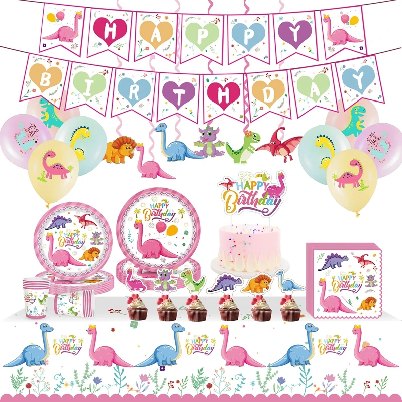 New Pink Dinosaur Children Birthday Festival Paper Plate Paper Cup Tablecloth Setting Props Party Decoration Cutlery
New Pink Dinosaur Children Birthday Festival Paper Plate Paper Cup Tablecloth Setting Props Party Decoration Cutlery