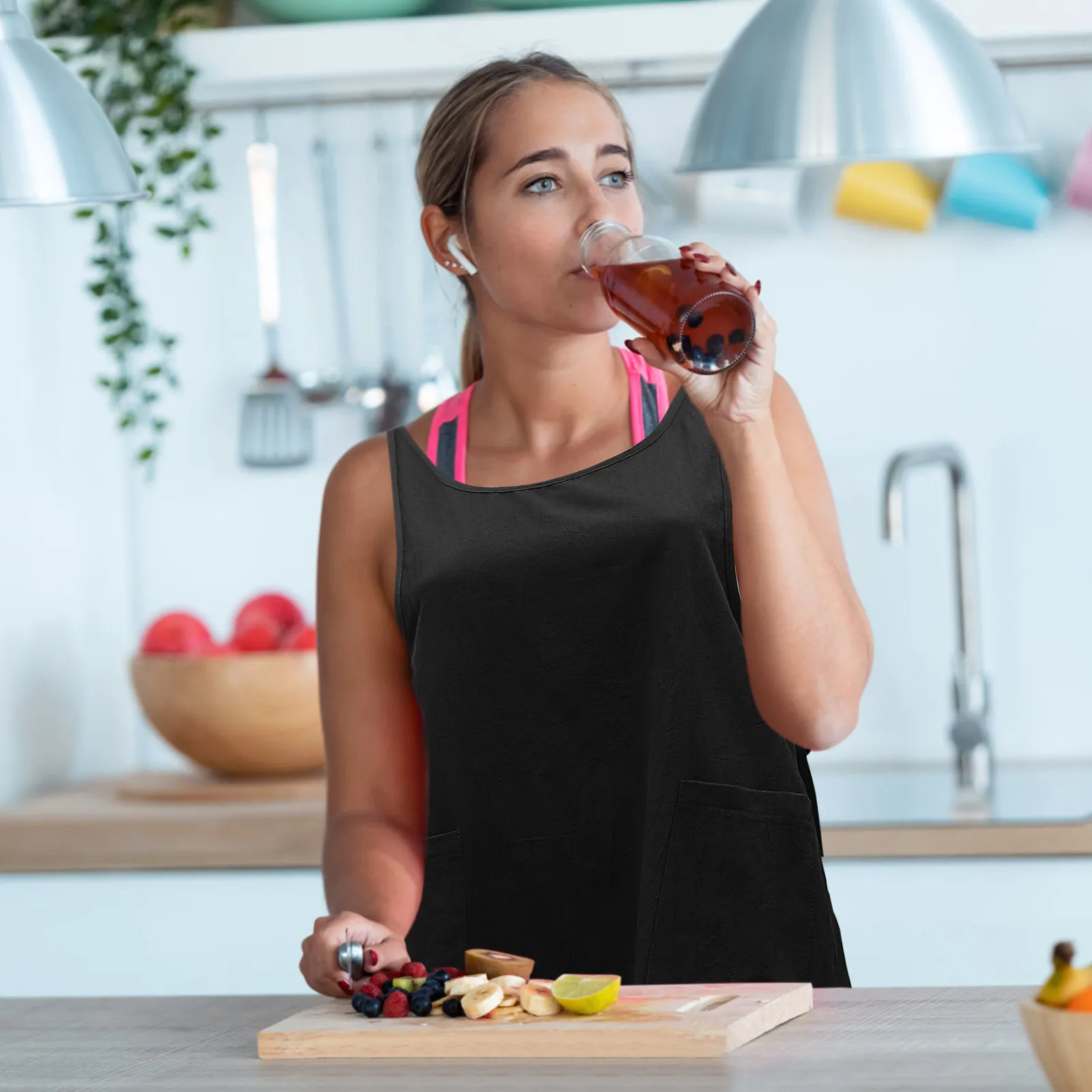 1 шт. хлопковый фартук средней длины без рукавов, свободный крой, для готовки, женский, для дома и кухни, удобный, дышащий, защитный
1 шт. хлопковый фартук средней длины без рукавов, свободный крой, для готовки, женский, для дома и кухни, удобный, дышащий, защитный