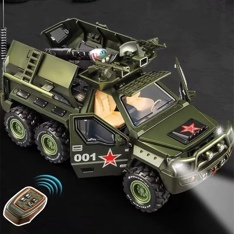 1:24 Key Remote Control Version Alloy Military Armored Car Model Missile Off-road Vehicle Explosion Proof Car Model Kid Toy Gift
1:24 Key Remote Control Version Alloy Military Armored Car Model Missile Off-road Vehicle Explosion Proof Car Model Kid Toy Gift