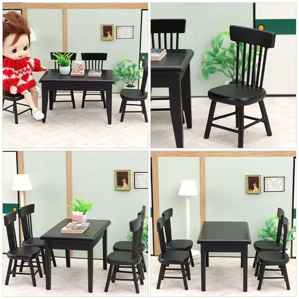1Set Mini Table Chair Set Wooden Miniature Furniture Lifelike Vintage Style Miniature House Accessories Realistic
1Set Mini Table Chair Set Wooden Miniature Furniture Lifelike Vintage Style Miniature House Accessories Realistic