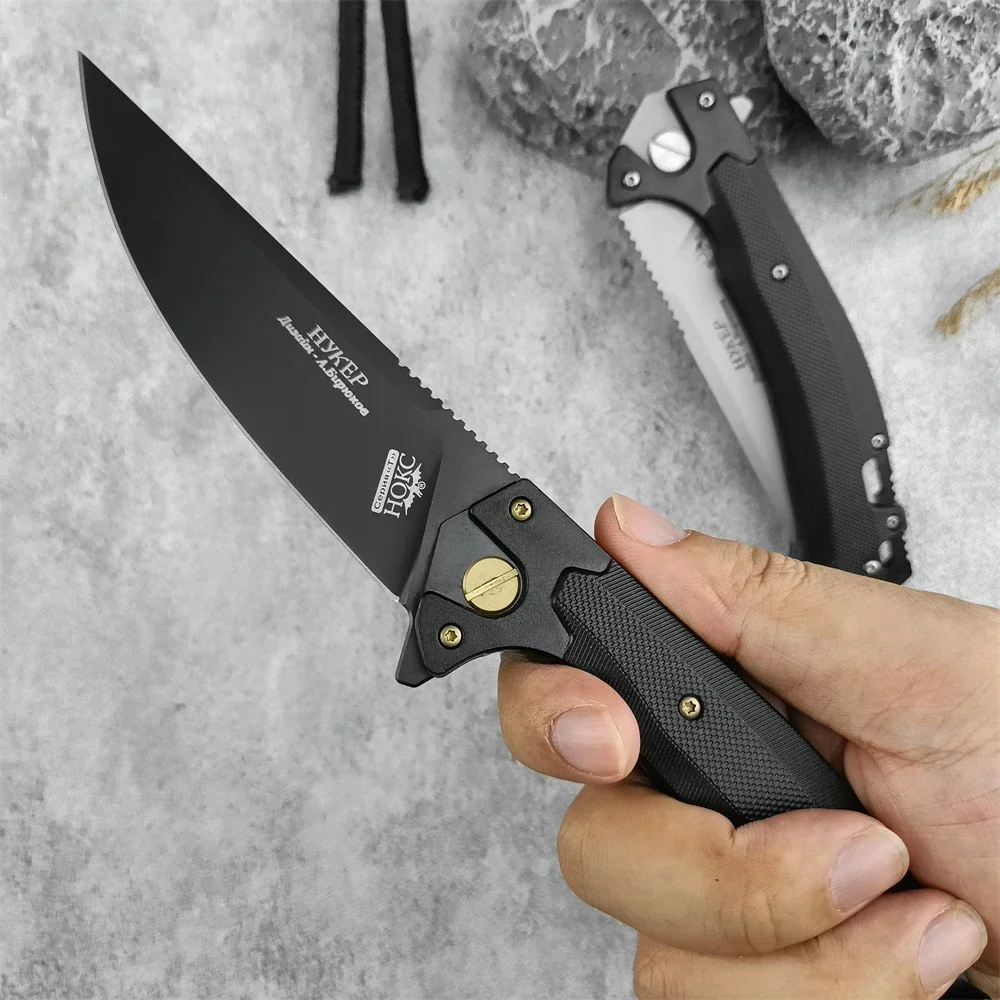 Russian HOKC Folding Knife with Sharp D2 Blade, G10 Handle - Ideal for Outdoor Tactical, Hunting, EDC, and Survival Use
Russian HOKC Folding Knife with Sharp D2 Blade, G10 Handle - Ideal for Outdoor Tactical, Hunting, EDC, and Survival Use