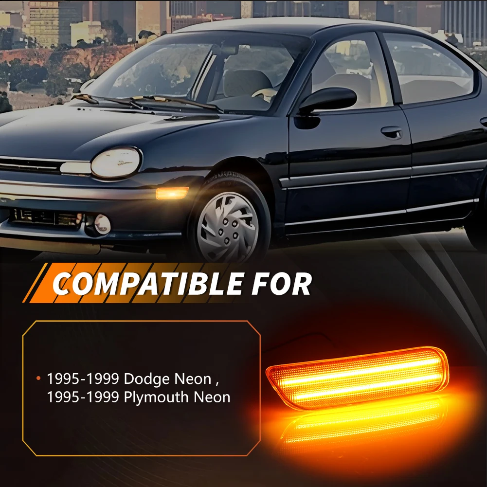 2Pcs For 1995 1996 1997 1998 1999 Plymouth Neon Dodge Neon Front Corner Side Marker Light Turn Signal Light Fender Light W/LED
2Pcs For 1995 1996 1997 1998 1999 Plymouth Neon Dodge Neon Front Corner Side Marker Light Turn Signal Light Fender Light W/LED