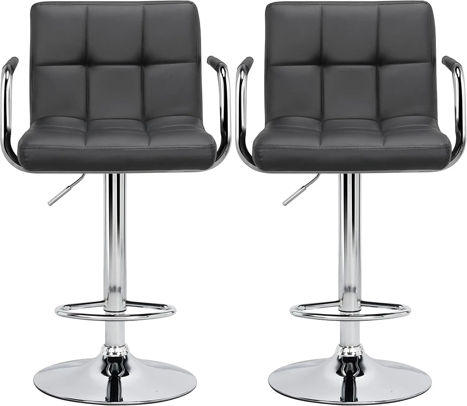 Barstools Swivel Leather Stool Adjustable Bar Chair Kitchen Chairs With Backrest And Footrest, Set Of 2, Grey
Barstools Swivel Leather Stool Adjustable Bar Chair Kitchen Chairs With Backrest And Footrest, Set Of 2, Grey