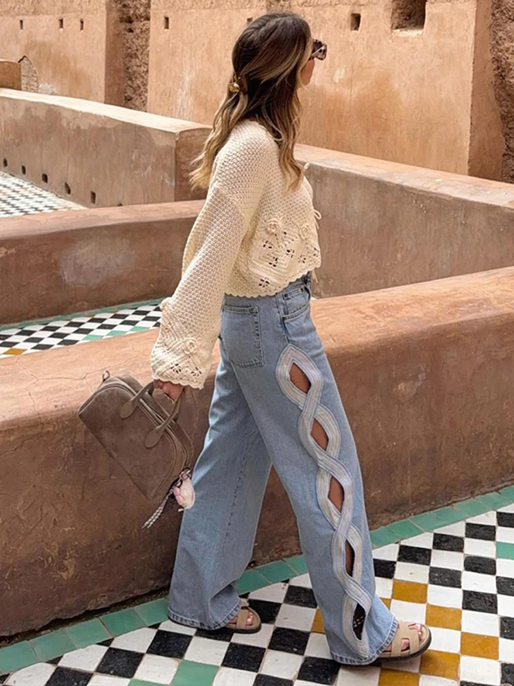 Y2k Fashion Hollow Out Female Jeans Chic Pockets Zipper Wide Leg Denim Pant Blue Lady Summer Streetwear 2026 New Commute
Y2k Fashion Hollow Out Female Jeans Chic Pockets Zipper Wide Leg Denim Pant Blue Lady Summer Streetwear 2026 New Commute