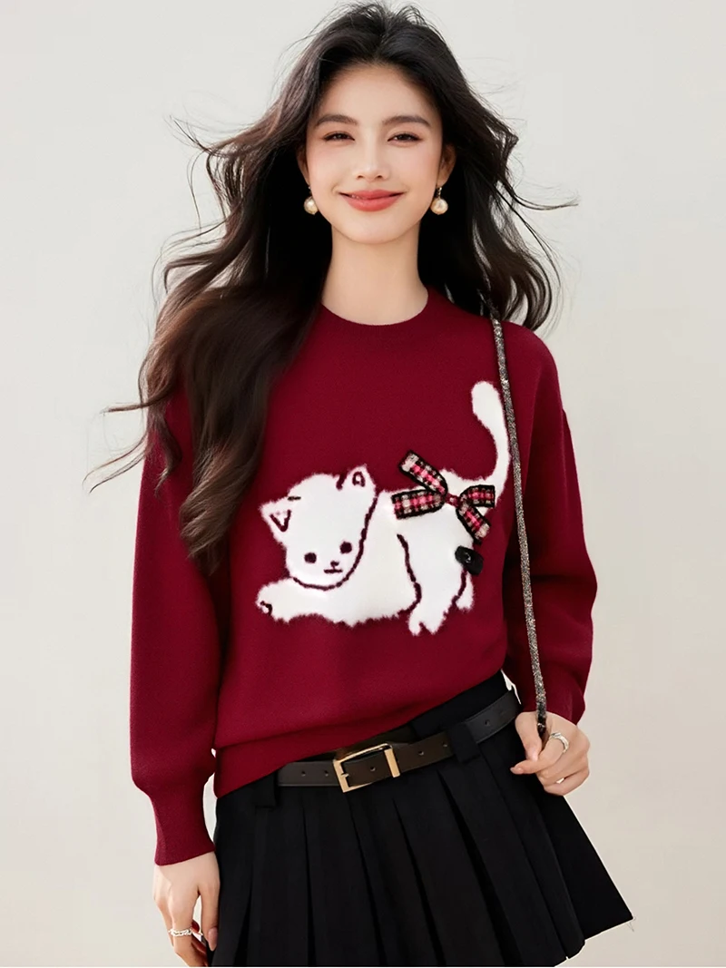 2025,New,European,Clothes,Fall,Winter,Sweater,Chic,Sexy,O-neck,Women,Long Sleeve,Knitted,Cute,Cat,Bowknot,Pullover,Tops,510045
2025,New,European,Clothes,Fall,Winter,Sweater,Chic,Sexy,O-neck,Women,Long Sleeve,Knitted,Cute,Cat,Bowknot,Pullover,Tops,510045