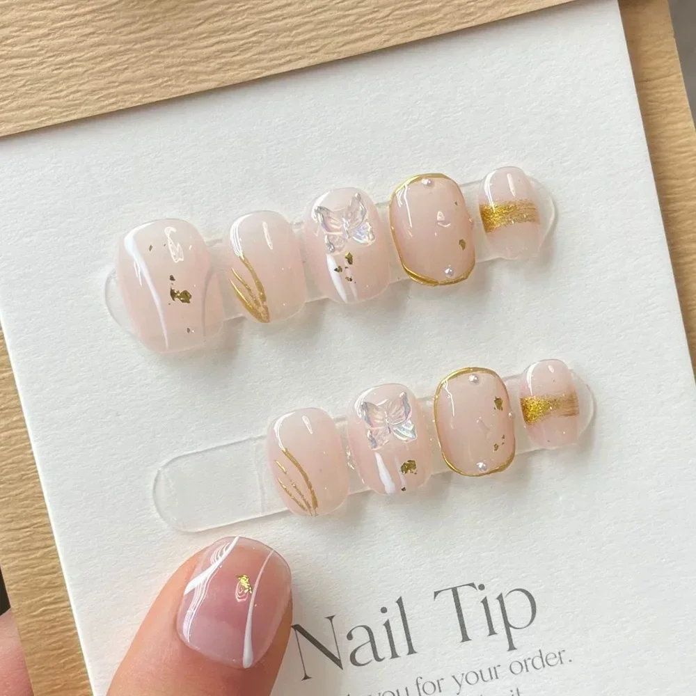 Handmade Short Korean Nude Press on Nailss with Design Reusable Adhesive False Nails Artifical Stick-on Nails Manicure for Girls
Handmade Short Korean Nude Press on Nailss with Design Reusable Adhesive False Nails Artifical Stick-on Nails Manicure for Girls