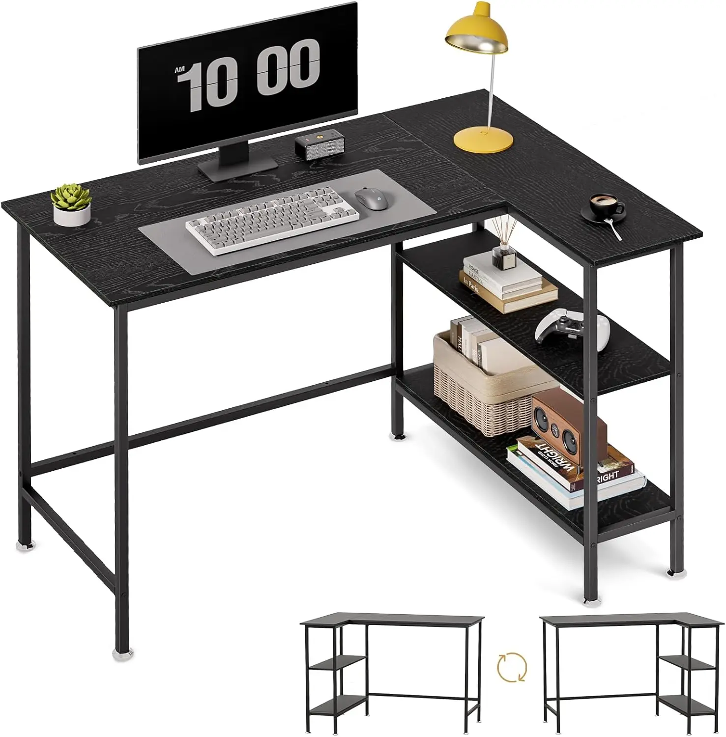 43"" L Shaped Office Desk With Reversible Storage Shelves Can Be Used As A Game Desk Or Computer Desk Modern Design Corner Desk
43"" L Shaped Office Desk With Reversible Storage Shelves Can Be Used As A Game Desk Or Computer Desk Modern Design Corner Desk