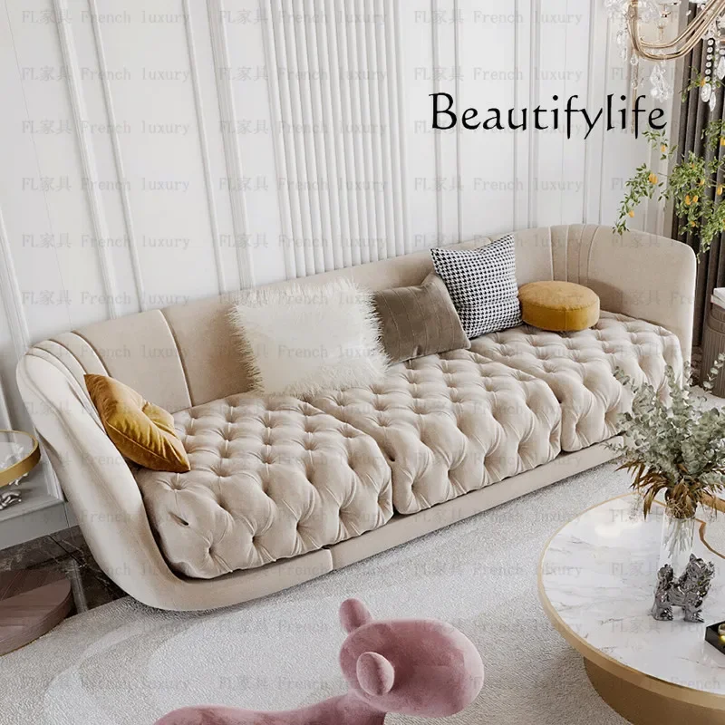X36 French Light Luxury Modern Fabric Sofa Small Apartment Living Room American Simple Three-person Pull-up Sofa
X36 French Light Luxury Modern Fabric Sofa Small Apartment Living Room American Simple Three-person Pull-up Sofa