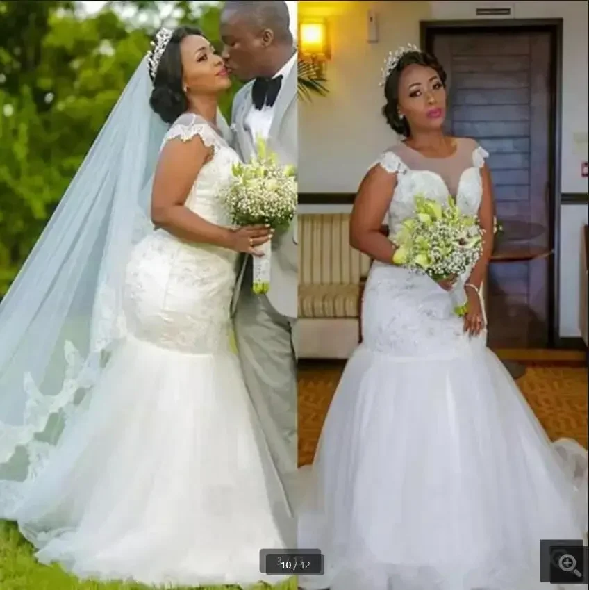 Customized South African White Mermaid Wedding Dress Beaded Appliques Cap Sleeve Jewel Neckline Bridal Gowns Court Train Long St
Customized South African White Mermaid Wedding Dress Beaded Appliques Cap Sleeve Jewel Neckline Bridal Gowns Court Train Long St