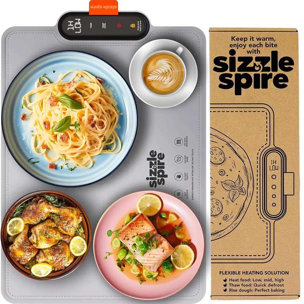 Electric Warming Tray, Rollable Silicone Warming Pad For Food With 4 Temperature Settings, Auto Shut-Off, Great Food Warmer Mat
Electric Warming Tray, Rollable Silicone Warming Pad For Food With 4 Temperature Settings, Auto Shut-Off, Great Food Warmer Mat