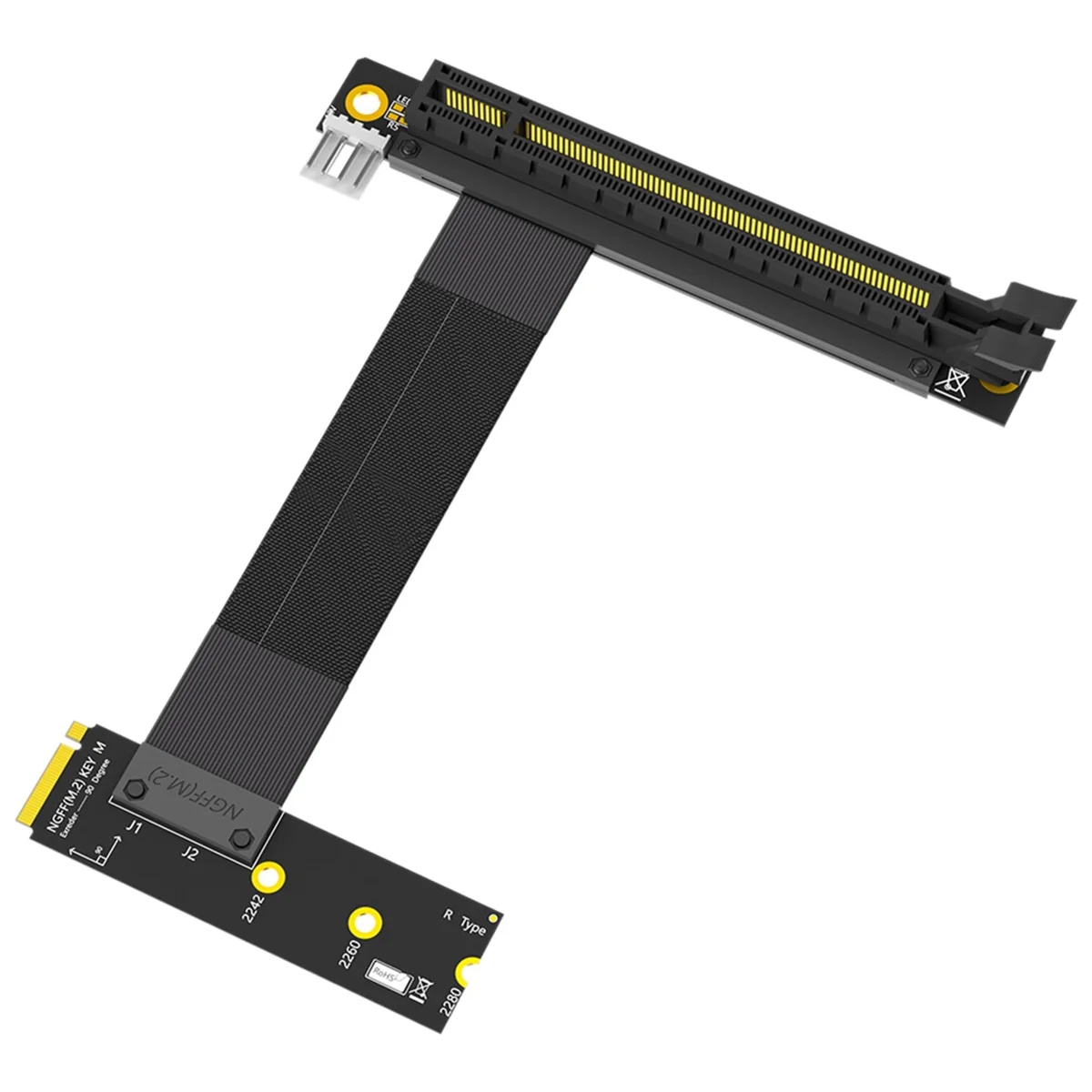A76K Riser Cable M.2 NVME to PCIE X16 Adapter Graphics Extension Cable 90 Degree PCI Express 3.0 16X to M Key Riser Cable B
A76K Riser Cable M.2 NVME to PCIE X16 Adapter Graphics Extension Cable 90 Degree PCI Express 3.0 16X to M Key Riser Cable B