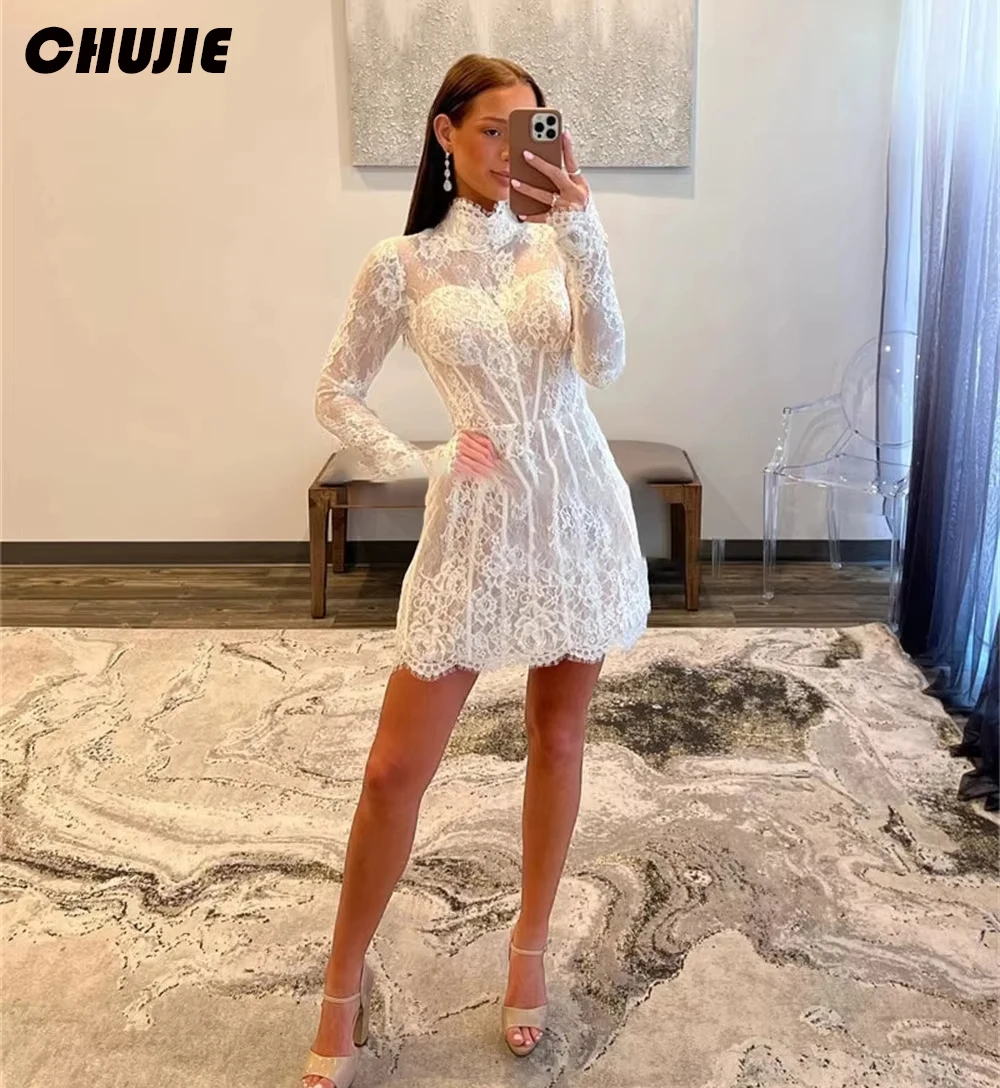 Lace Long Sleeves Wedding Dresses Mermaid Mini Bridal Gowns Custom Made Bride Dress Vestido de novia Wedding Guest Party Dress
Lace Long Sleeves Wedding Dresses Mermaid Mini Bridal Gowns Custom Made Bride Dress Vestido de novia Wedding Guest Party Dress