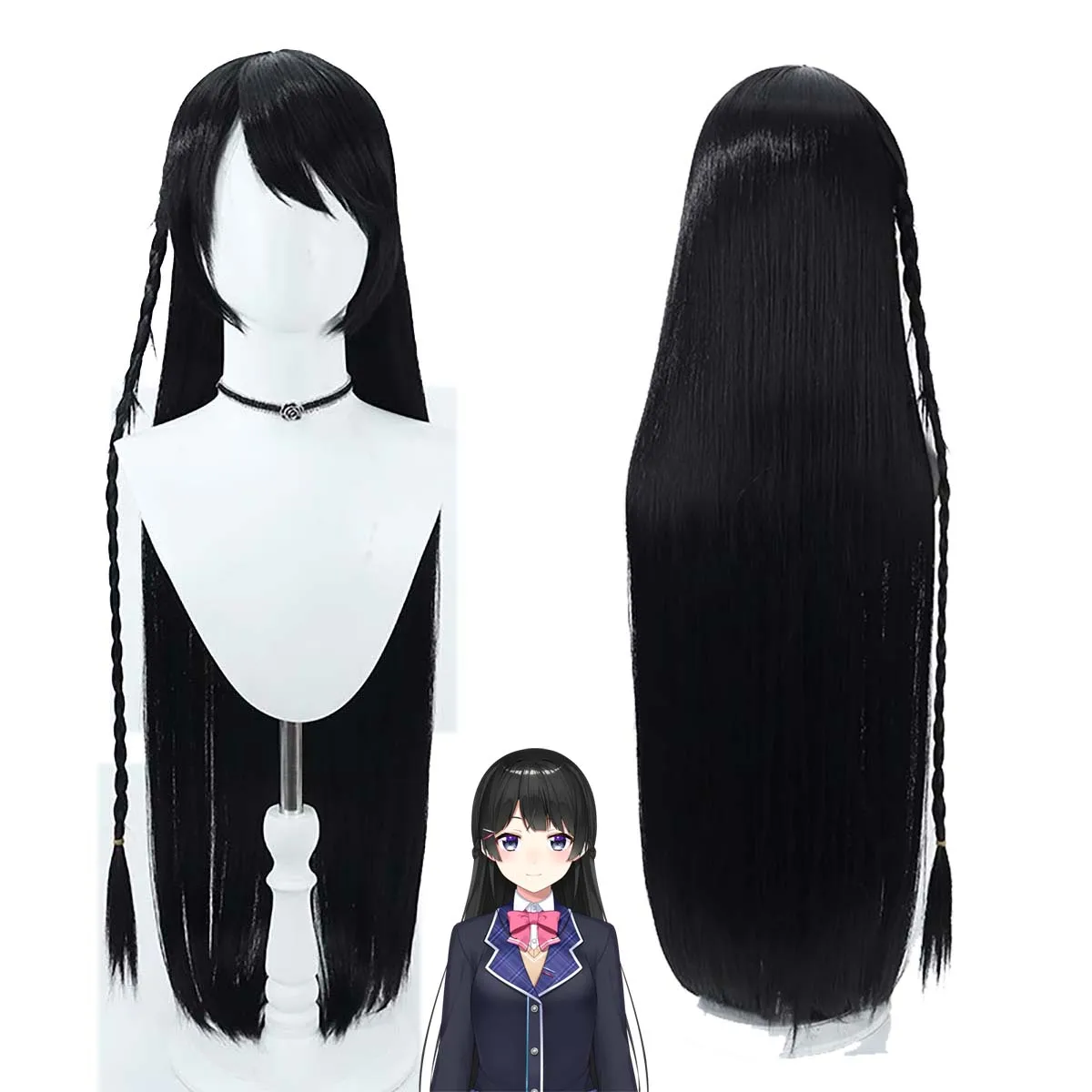 Аксессуары для костюмов, женский виртуальный YouTuber Tsukino Mito, черный косплей, термостойкий парик для волос
Аксессуары для костюмов, женский виртуальный YouTuber Tsukino Mito, черный косплей, термостойкий парик для волос