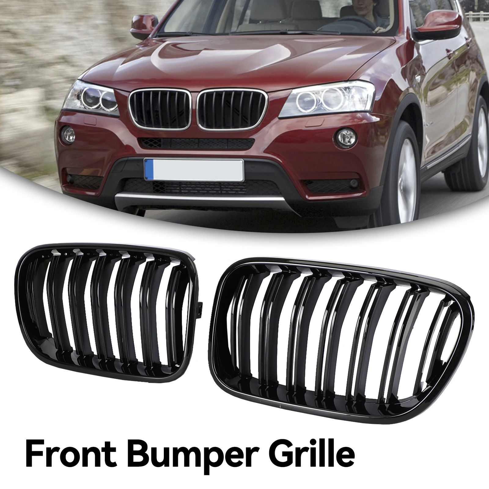 Artudatech Gloss Black Front Bumper Kidney Grille Grill Fit for BMW X3 F25 2011-2014 Dual Line
Artudatech Gloss Black Front Bumper Kidney Grille Grill Fit for BMW X3 F25 2011-2014 Dual Line