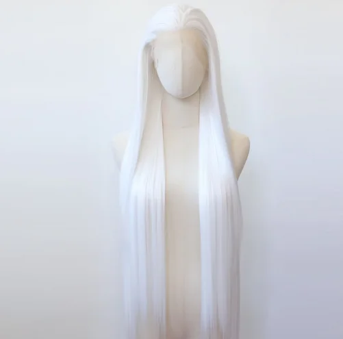 Pure White Synthetic Lace Front Wig 40inch Long Straight Snow White Lace Front Synthetic Wig Pre Plucked Natural Hairline
Pure White Synthetic Lace Front Wig 40inch Long Straight Snow White Lace Front Synthetic Wig Pre Plucked Natural Hairline