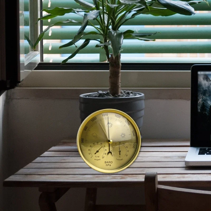 Металлический барометр 3 в 1, для внутреннего и наружного использования, барометр, термометр, гигрометр с круглой рамкой
Металлический барометр 3 в 1, для внутреннего и наружного использования, барометр, термометр, гигрометр с круглой рамкой