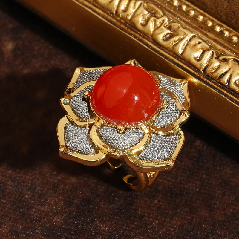 Vintage Red Rings Natural Stone Gold Color Antique Cubic Zircon Flower Women Cocktail Style Accessories 2026 New Wedding Jewelry
Vintage Red Rings Natural Stone Gold Color Antique Cubic Zircon Flower Women Cocktail Style Accessories 2026 New Wedding Jewelry