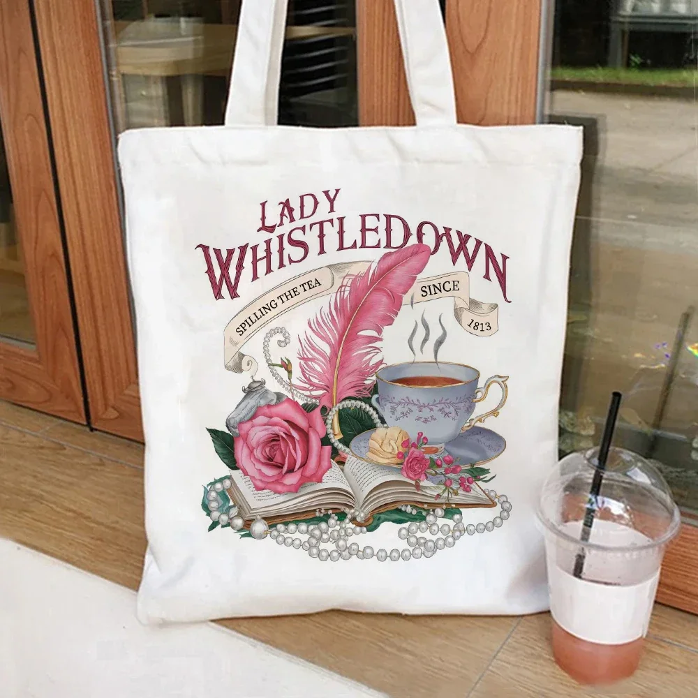 Lady Whistledown Spilling The Tea Tote Bag Large Capacity Shopping Bags Shoulder Handbag Eco Girl Handbags Cosmetic Bag
Lady Whistledown Spilling The Tea Tote Bag Large Capacity Shopping Bags Shoulder Handbag Eco Girl Handbags Cosmetic Bag