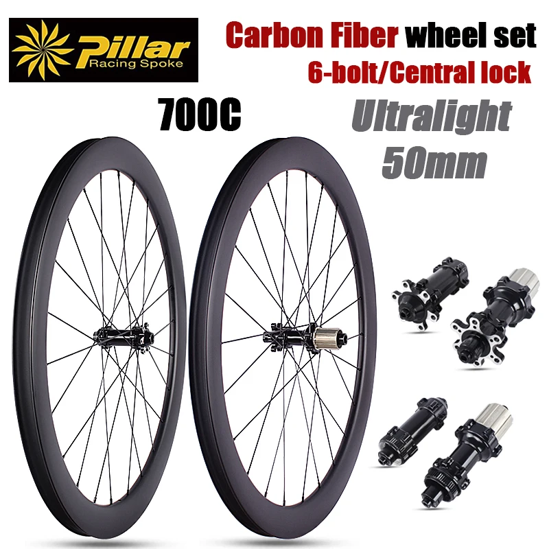 Road Bike Carbon Fiber Wheelset 700C Ultra-light 6-Pin/Central lock Direct Pull 24H 8-12S Pillar 1422 Spokes 50mm Bicycle Wheel
Road Bike Carbon Fiber Wheelset 700C Ultra-light 6-Pin/Central lock Direct Pull 24H 8-12S Pillar 1422 Spokes 50mm Bicycle Wheel