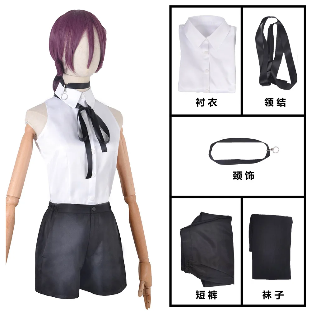 Anime Chainsaw Man Reze Cosplay Costume Outfits Shirt Tie Short Wig Neck Ring Women Uniform Halloween Costume
Anime Chainsaw Man Reze Cosplay Costume Outfits Shirt Tie Short Wig Neck Ring Women Uniform Halloween Costume