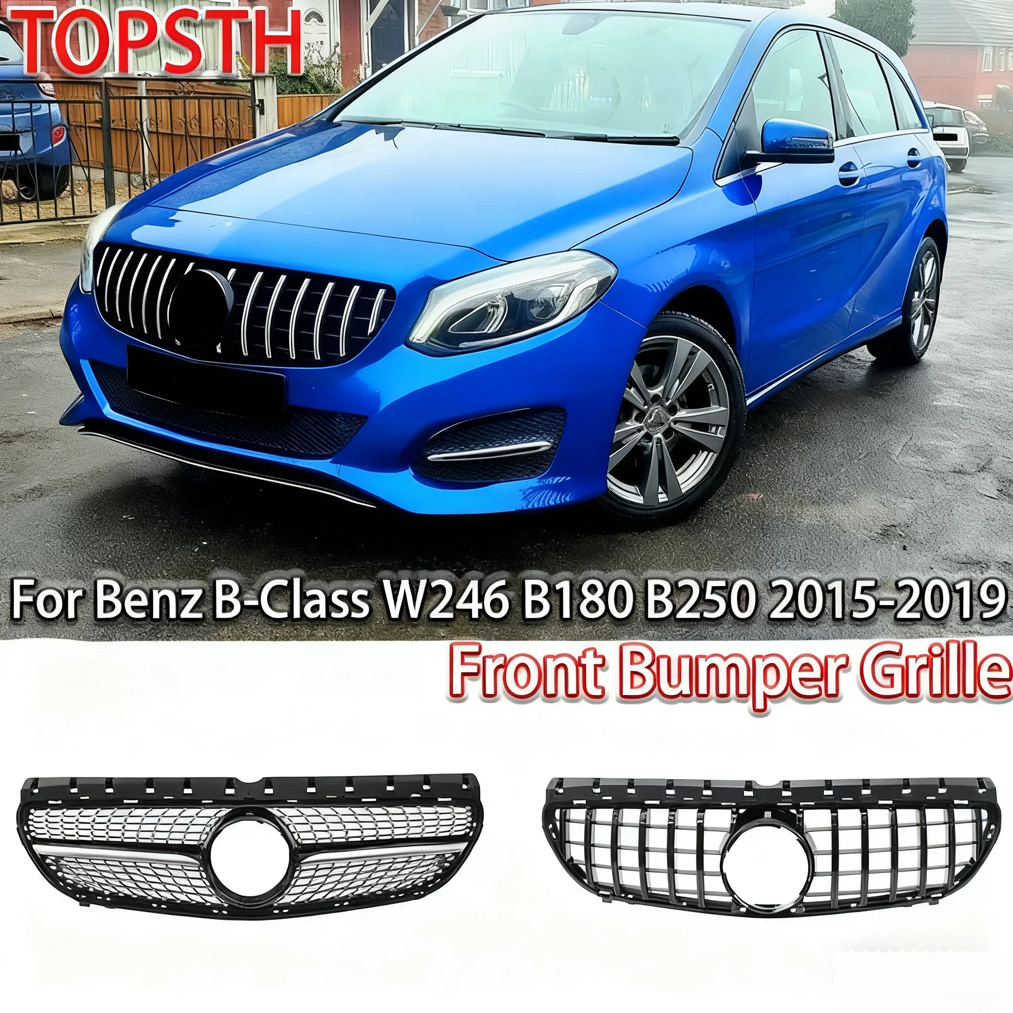 GTR Style Chrome Diamonds Style Front Bumper Grilles For Mercedes Benz B-Class W246 B180 B250 2015-2019
GTR Style Chrome Diamonds Style Front Bumper Grilles For Mercedes Benz B-Class W246 B180 B250 2015-2019