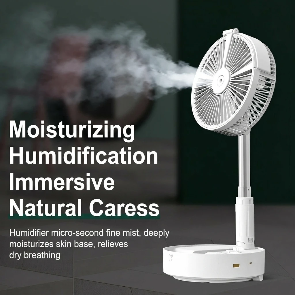 Foldable Portable Fan with Humidifier Remote Control USB Rechargeable Oscillating Quiet Cooling Fan for Home Office Camping Trav
Foldable Portable Fan with Humidifier Remote Control USB Rechargeable Oscillating Quiet Cooling Fan for Home Office Camping Trav