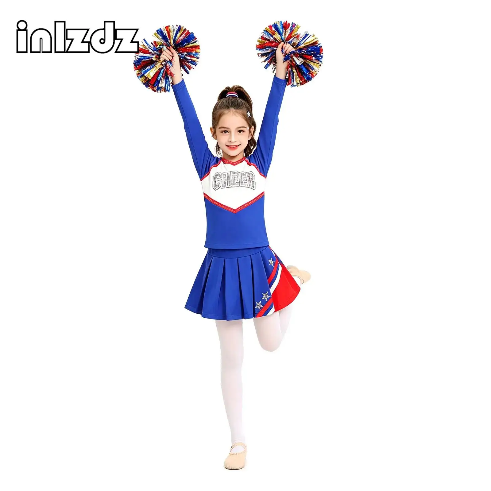 Kids Jazz Ballet Dance Set Long Sleeve Letters Print Rhinestone Crop Top with Skirted Bottom for Disco Pageant Performance Wear
Kids Jazz Ballet Dance Set Long Sleeve Letters Print Rhinestone Crop Top with Skirted Bottom for Disco Pageant Performance Wear