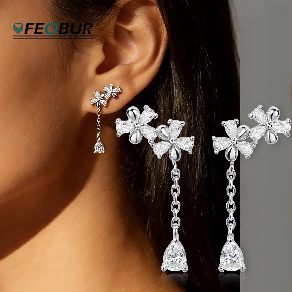 Water Drop Full Moissanite Earrings 925 Sterling Silver Lab Diamond Flower Long Tassel Chain Earring for Women Fine Jewelry Gift
Water Drop Full Moissanite Earrings 925 Sterling Silver Lab Diamond Flower Long Tassel Chain Earring for Women Fine Jewelry Gift
