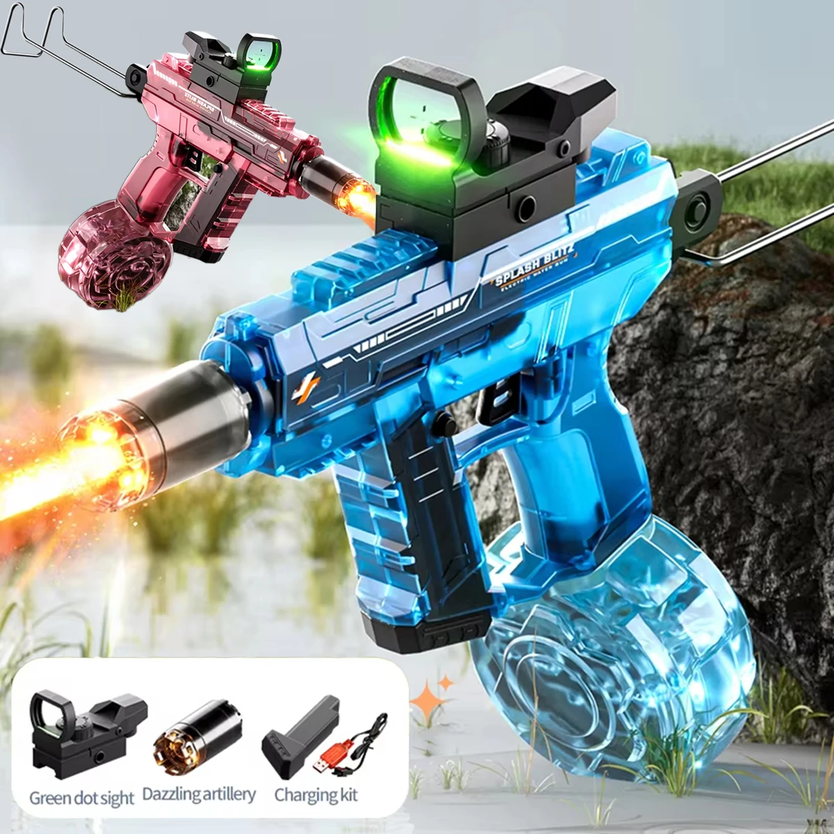 UZI Electric Water Gun with Mechanical Linkage Chambered Light High-Speed Continuous Firing for Outdoor Beach Pool Kid's Gifts
UZI Electric Water Gun with Mechanical Linkage Chambered Light High-Speed Continuous Firing for Outdoor Beach Pool Kid's Gifts