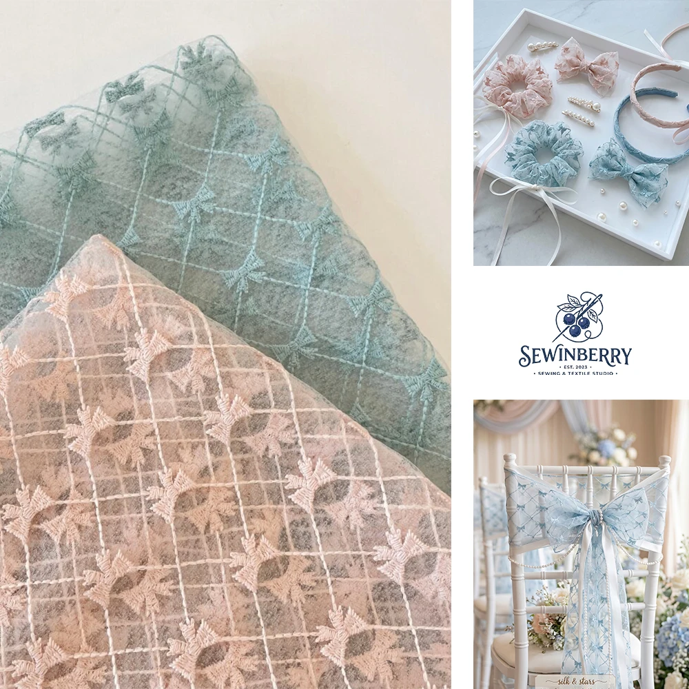 Lace Bow Embroidery Polyester Fabric for DIY Dress Making Clothing Accessories Fat Quarter Patchwork 50x140cm
Lace Bow Embroidery Polyester Fabric for DIY Dress Making Clothing Accessories Fat Quarter Patchwork 50x140cm