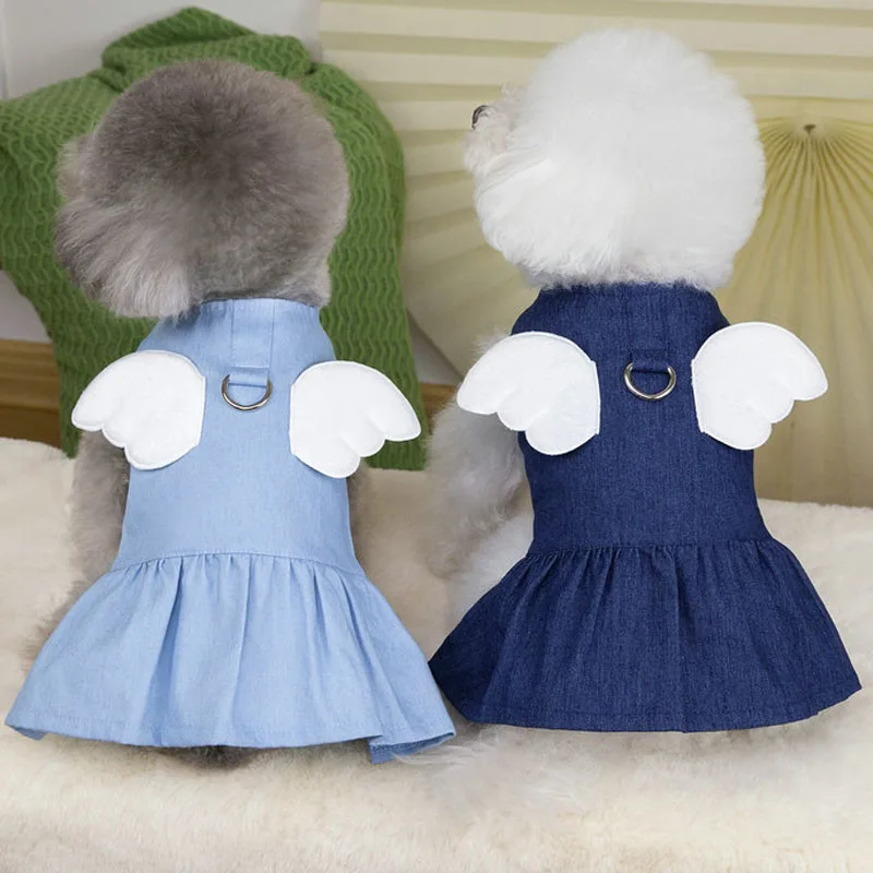 Jeans Dog Clothes Deep/Light Blue Wings Denim Cat Dog Dress For Small Medium Dogs Yorkie Terrier Puppy Kitten Girl Costume Skirt
Jeans Dog Clothes Deep/Light Blue Wings Denim Cat Dog Dress For Small Medium Dogs Yorkie Terrier Puppy Kitten Girl Costume Skirt