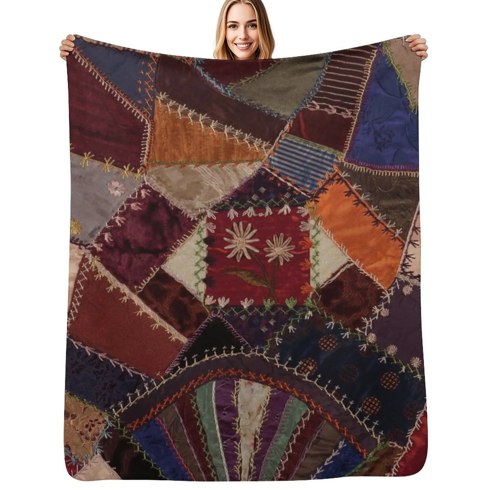 Vintage Bohemian Quilt Throw Blanket Anti Shedding Soft Fuzzy Blanket for Home
Vintage Bohemian Quilt Throw Blanket Anti Shedding Soft Fuzzy Blanket for Home