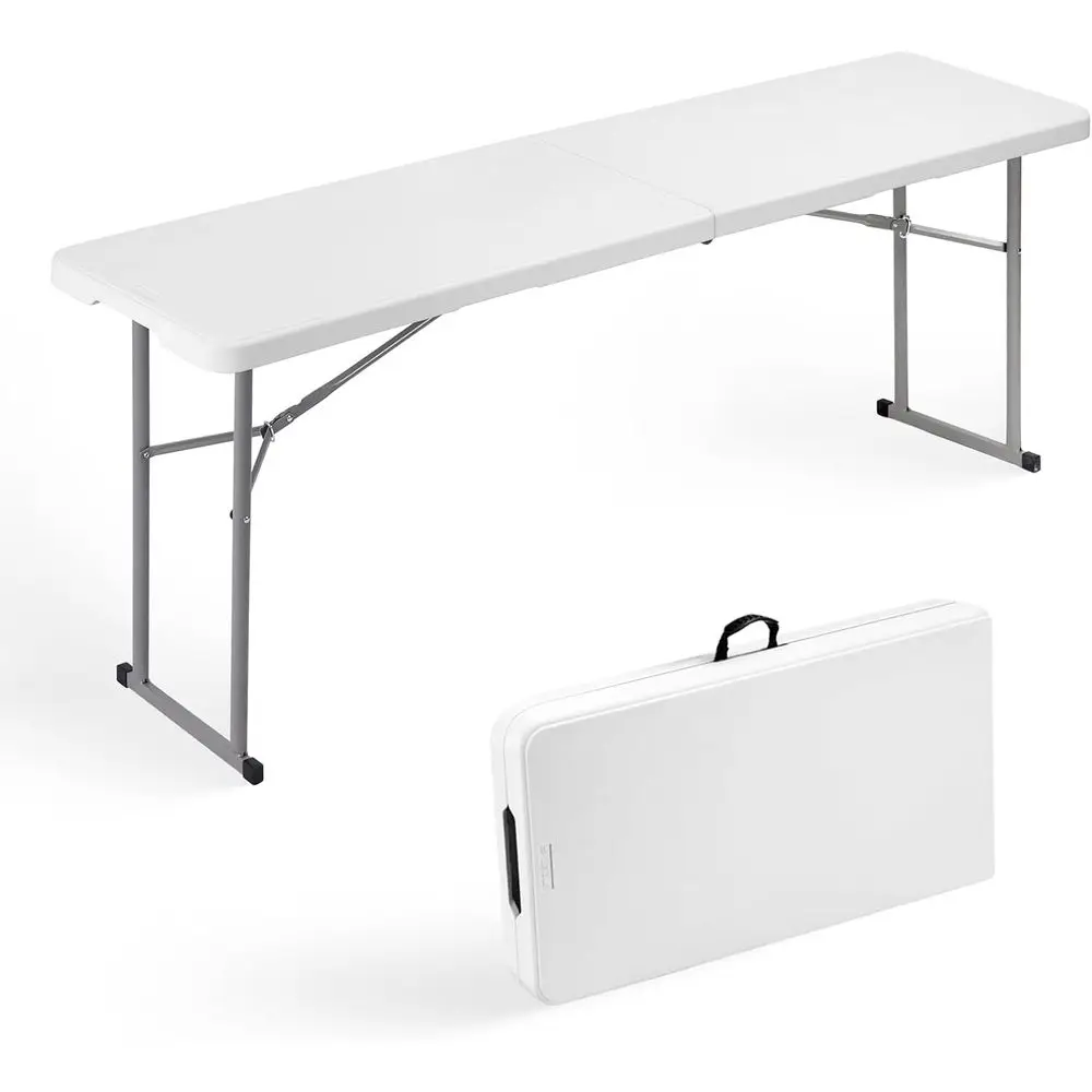 Portable Folding 6-Foot Heavy-Duty Plastic Table with Carry Handle for Outdoor and Indoor Use, Ideal for Meetings, Banquets, Par
Portable Folding 6-Foot Heavy-Duty Plastic Table with Carry Handle for Outdoor and Indoor Use, Ideal for Meetings, Banquets, Par