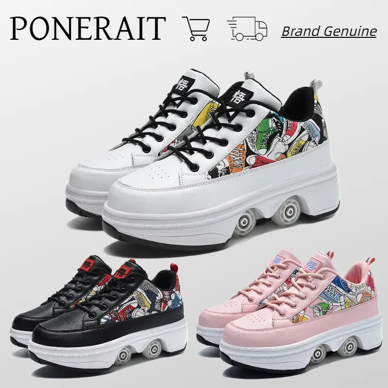 PONERAIT Skate Shoe With Boy And Girl Outdoor Unisex Adult Casual Sneaker 2024 Retractable Four wheels Children Roller Shoe
PONERAIT Skate Shoe With Boy And Girl Outdoor Unisex Adult Casual Sneaker 2024 Retractable Four wheels Children Roller Shoe