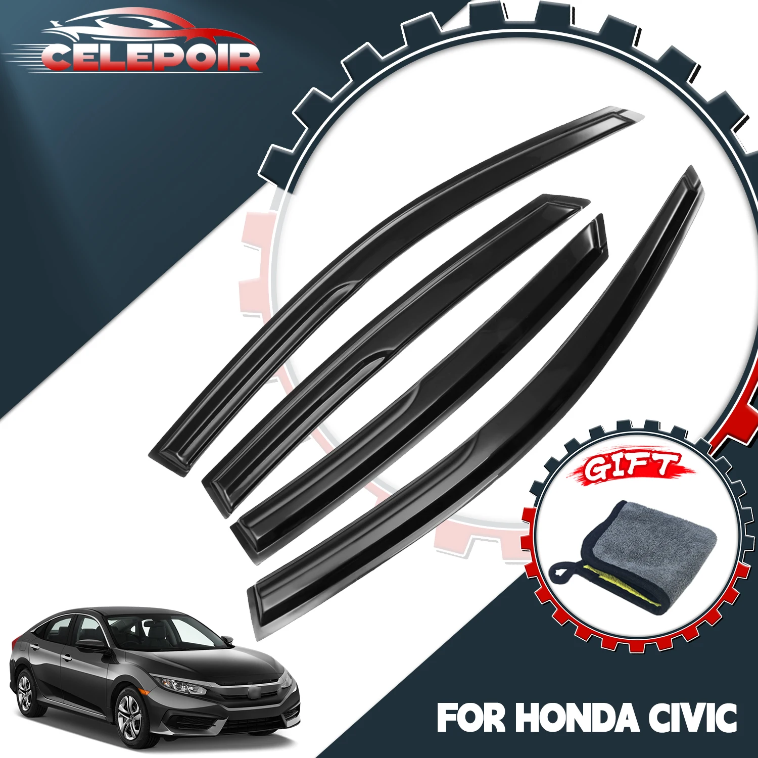 For 2016 Honda Civic 10Th Gen Sedan Mugen Style Window Visor Rain Guards
For 2016 Honda Civic 10Th Gen Sedan Mugen Style Window Visor Rain Guards