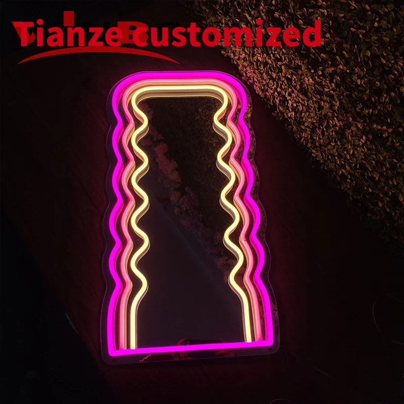 (customized)Winbo Custom Neon Wavy Mirror Bathroom Decorative Mirror Wall With Neon Lights Led Mirror
(customized)Winbo Custom Neon Wavy Mirror Bathroom Decorative Mirror Wall With Neon Lights Led Mirror
