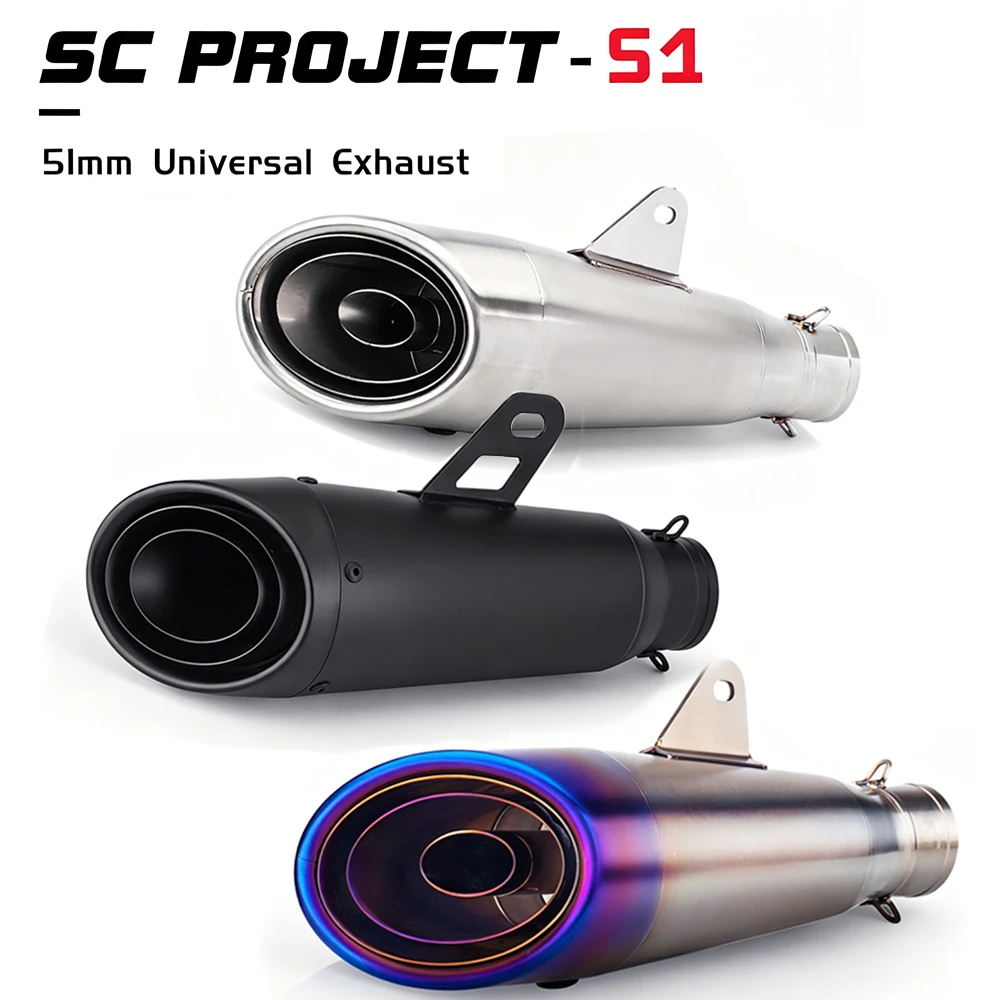 51mm Universal Motorcycle Exhaust muffler proyect Escape pipe with DB Killer For R6 R3 R25 MT07 MT09 Z400 Z900 Z650 MT03
51mm Universal Motorcycle Exhaust muffler proyect Escape pipe with DB Killer For R6 R3 R25 MT07 MT09 Z400 Z900 Z650 MT03