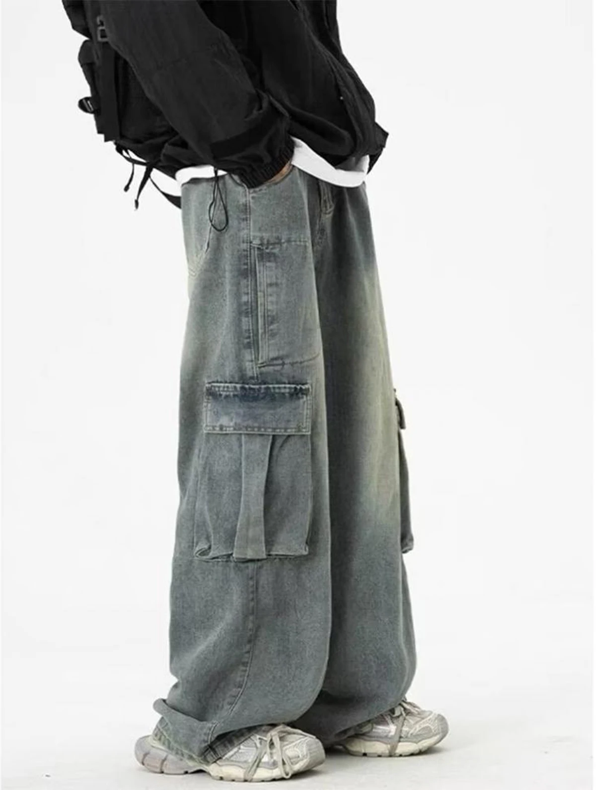 Wide-leg workwear jeans for men, summer straight-cut pants, vintage loose-fitting, versatile casual pants
Wide-leg workwear jeans for men, summer straight-cut pants, vintage loose-fitting, versatile casual pants
