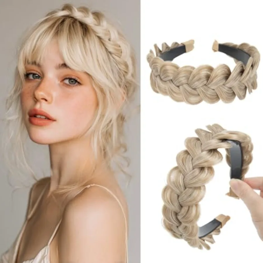 Wide Braided Headbands Hair Pcs for Women Synthetic Hair Hoops Head Bands with Teeth Handmade Braid Hairband Accessories Sunny
Wide Braided Headbands Hair Pcs for Women Synthetic Hair Hoops Head Bands with Teeth Handmade Braid Hairband Accessories Sunny