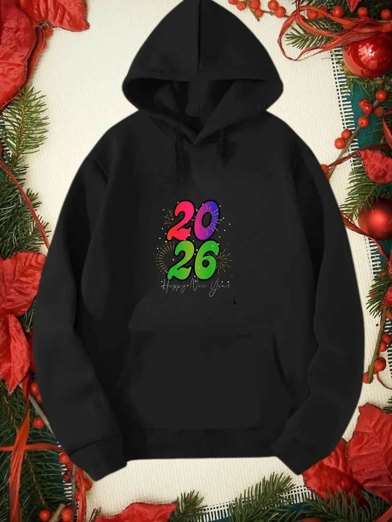 Новогодняя толстовка с капюшоном Local Essentials 2026 | Пуловер для вечеринки NYE с неоновым принтом и фейерверком, 250 г/м2
Новогодняя толстовка с капюшоном Local Essentials 2026 | Пуловер для вечеринки NYE с неоновым принтом и фейерверком, 250 г/м2