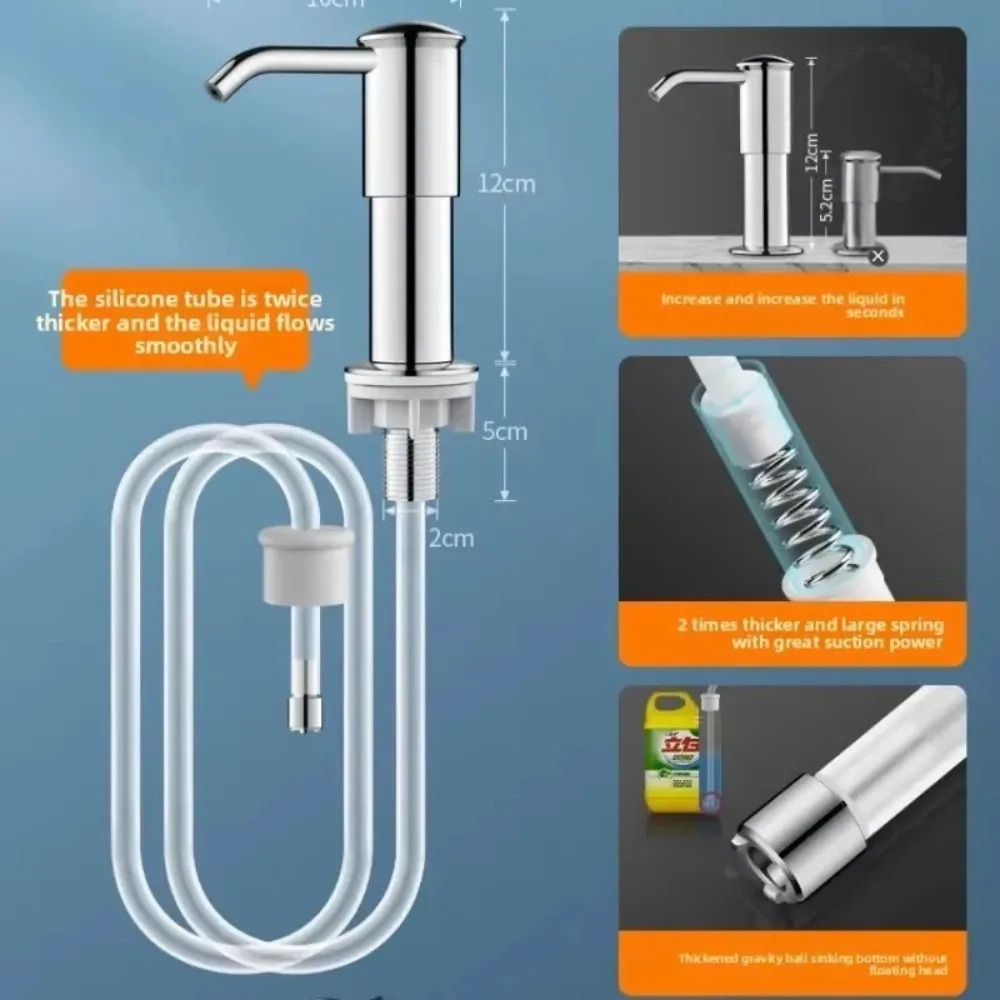 New Kitchen Hardware Stainless Steel Accessories Liquid Soap Dispenser Pump Kitchen Sink Hand Pressure Liquid Dispenser
New Kitchen Hardware Stainless Steel Accessories Liquid Soap Dispenser Pump Kitchen Sink Hand Pressure Liquid Dispenser
