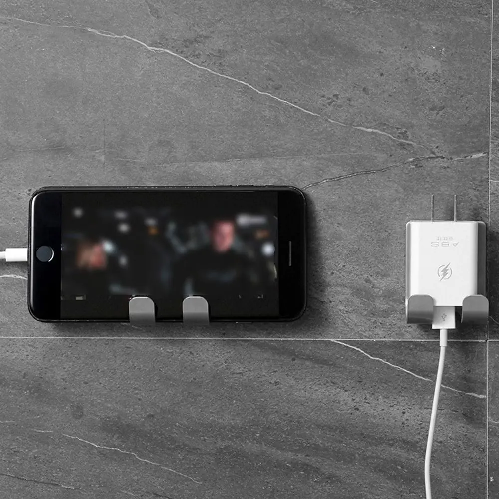 2Pcs Self Adhesive Stainless Steel Razor Holder Double Hook Rust-proof Wall-Mounted Shaver Hook Multi-functional Waterproof