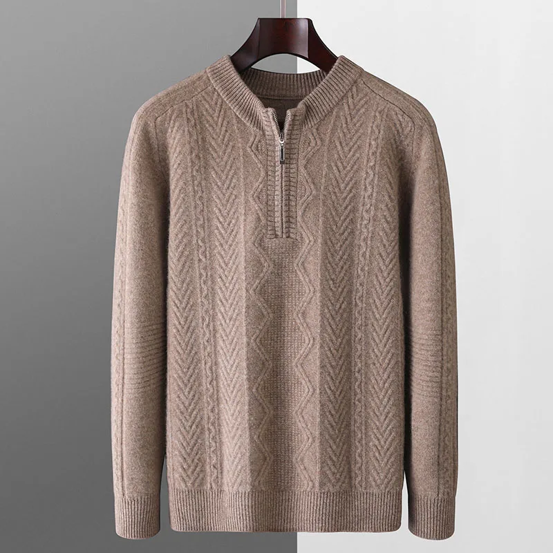 100% Wool Men's Sweater Large-size Mens-clothes Pullover Half-body Zipper Outdoors Thickening Knitted Sweater Male-male 2024
100% Wool Men's Sweater Large-size Mens-clothes Pullover Half-body Zipper Outdoors Thickening Knitted Sweater Male-male 2024