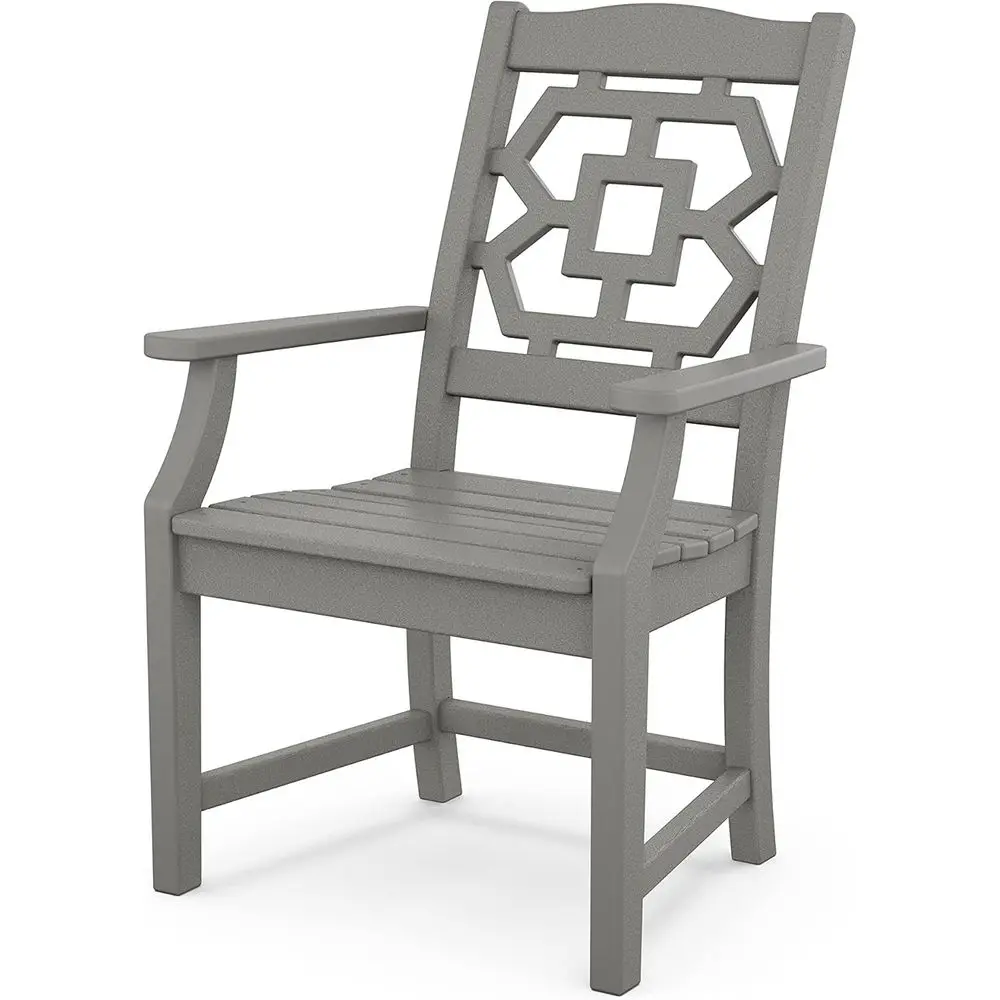Grey Outdoor Dining Arm Chair, Durable Weather-Resistant HDPE, Comfortable Patio Seat with Lattice Back, Ideal for Backyard and
Grey Outdoor Dining Arm Chair, Durable Weather-Resistant HDPE, Comfortable Patio Seat with Lattice Back, Ideal for Backyard and