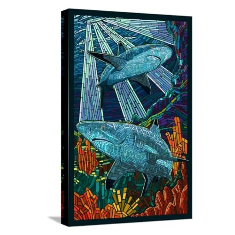 Print Black Tip Reef Shark - Paper Mosaic by Lantern Press, 12" x 18
Print Black Tip Reef Shark - Paper Mosaic by Lantern Press, 12" x 18
