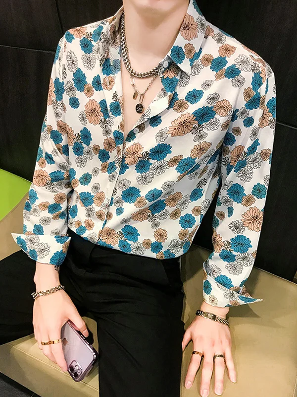 Casual Long Sleeve Men's Shirt Floral Print Slim Fit Luxury British Korean Style Spring Autumn Wearable Polyester Fiber
Casual Long Sleeve Men's Shirt Floral Print Slim Fit Luxury British Korean Style Spring Autumn Wearable Polyester Fiber