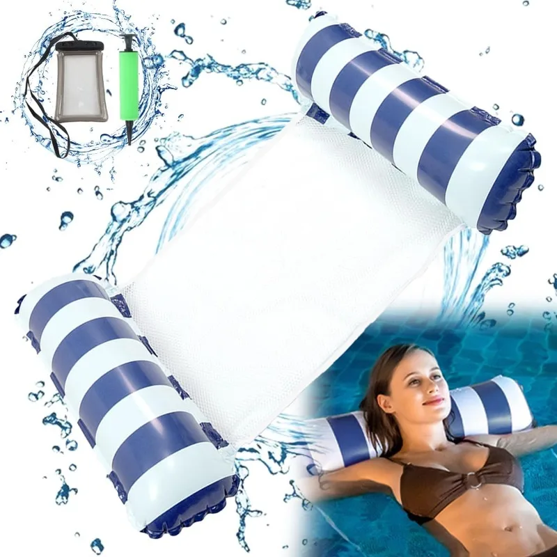 Матрас для плавания, надувная подушка с сеткой, плавающий гамак, водный гамак для взрослых, с воздушным насосом и водонепроницаемым чехлом для мобильного телефона.
Матрас для плавания, надувная подушка с сеткой, плавающий гамак, водный гамак для взрослых, с воздушным насосом и водонепроницаемым чехлом для мобильного телефона.