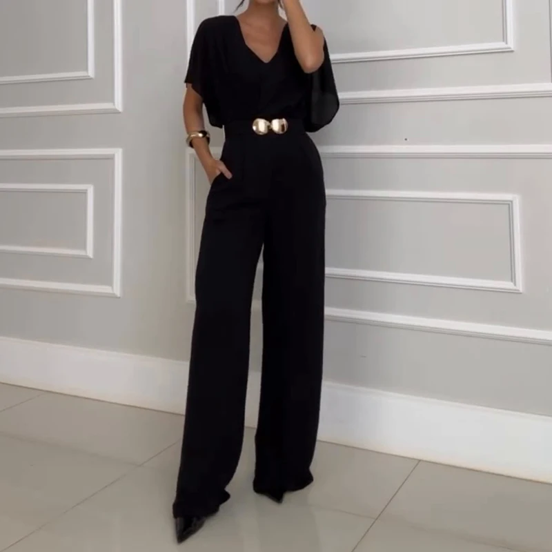 Summer V Neck Pleat High Waist Straight Overalls Spring Solid Hollow Wide Leg Jumpsuits Women 2025 Casual Pocket Playsuit Romper
Summer V Neck Pleat High Waist Straight Overalls Spring Solid Hollow Wide Leg Jumpsuits Women 2025 Casual Pocket Playsuit Romper